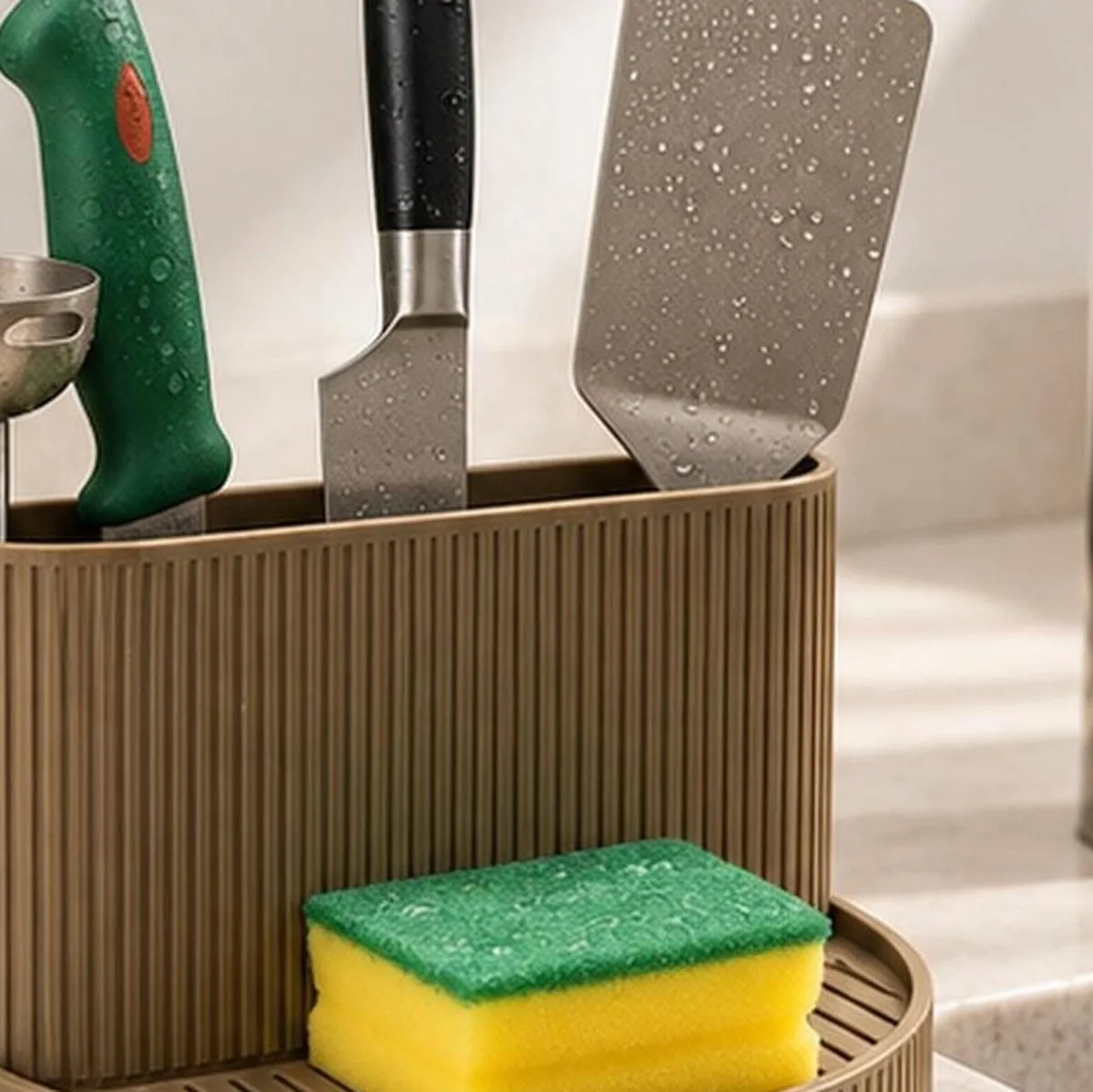 3D Printed Ribbed Sink Caddy - handmade by HappyLayer