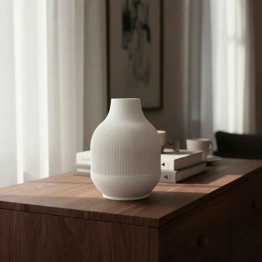 Modern Ribbed Vase - handmade by HappyLayer