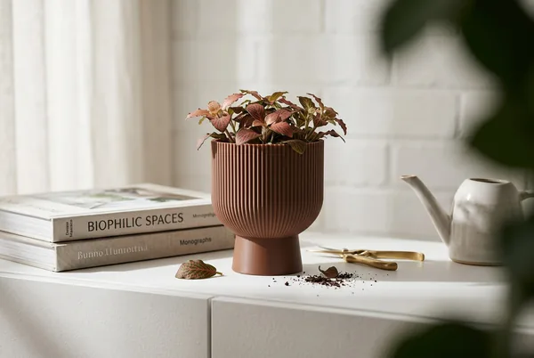 Sereno Ribbed Pedestal Planter, photo 3