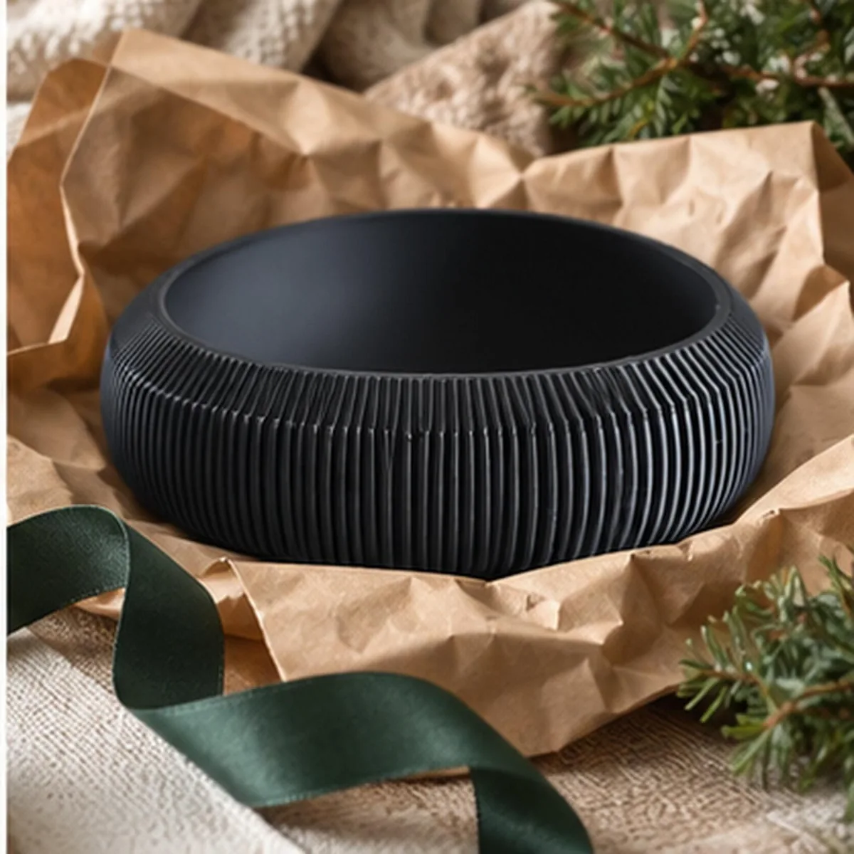 3D Printed Pleated Sculptural Bowl - handmade by HappyLayer