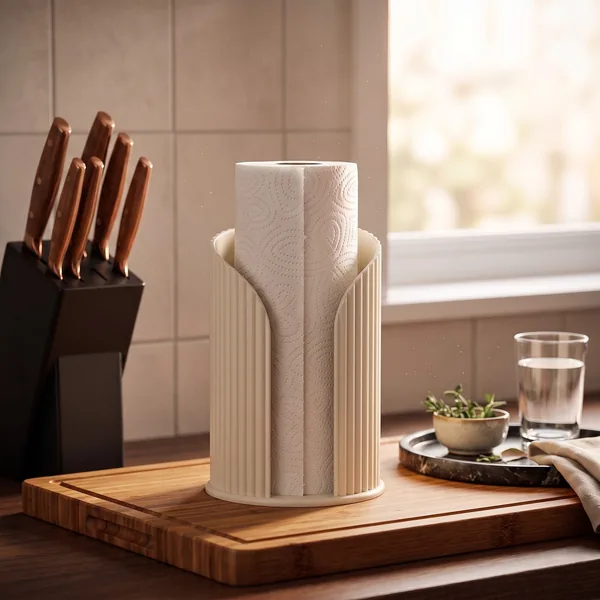 Inca Ribbed Paper Towel Holder by HappyLayer