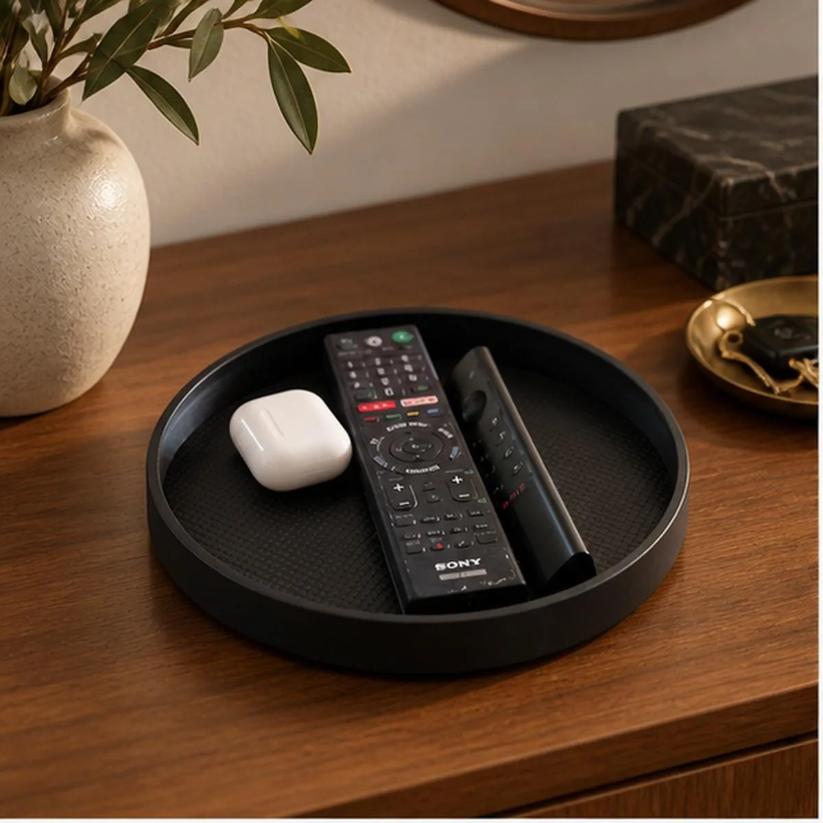 Minimalist Black 3D Printed Catchall Tray - handmade by HappyLayer