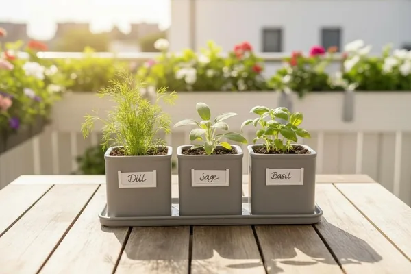 3-Pot Herb Planter Set with Saucer by HappyLayer