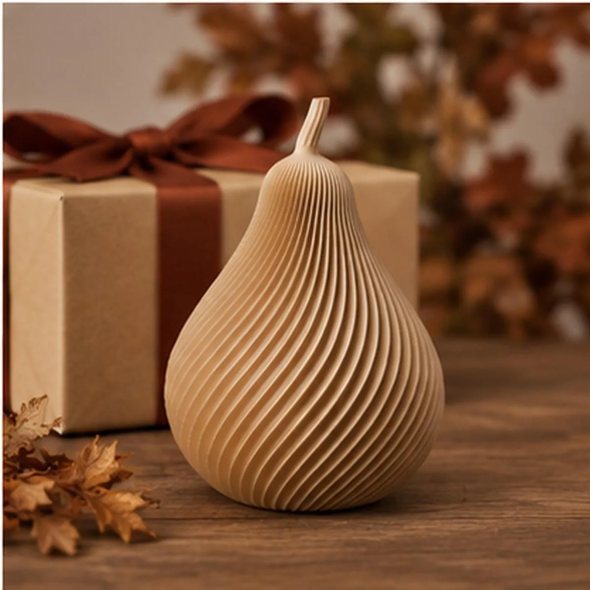 3D Printed Autumn Pear Decoration - handmade by HappyLayer