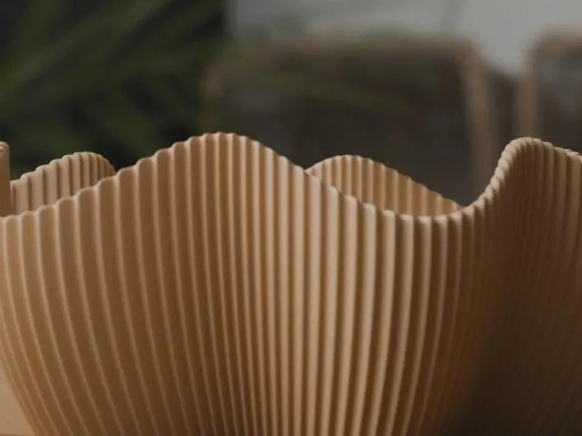 Japandi 3D Printed Ribbed Star Bowl - handmade by HappyLayer