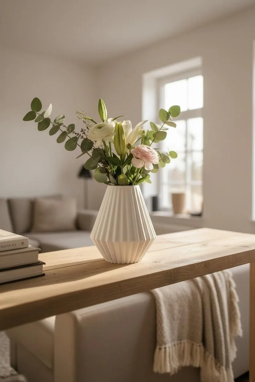 Geometric Ribbed Vase - handmade by HappyLayer