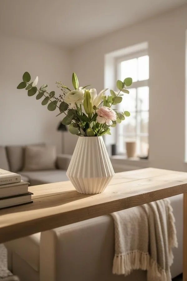 Geometric Ribbed Vase by HappyLayer