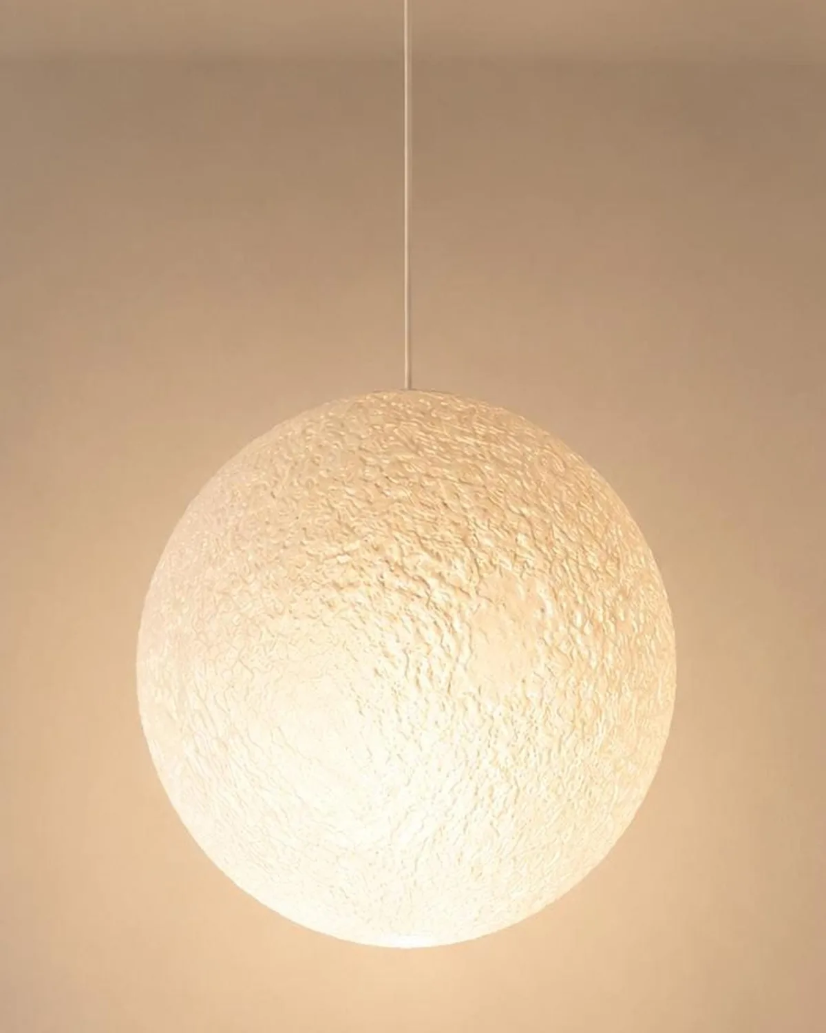 3D Printed Moon Pendant Lamp Shade - handmade by HappyLayer