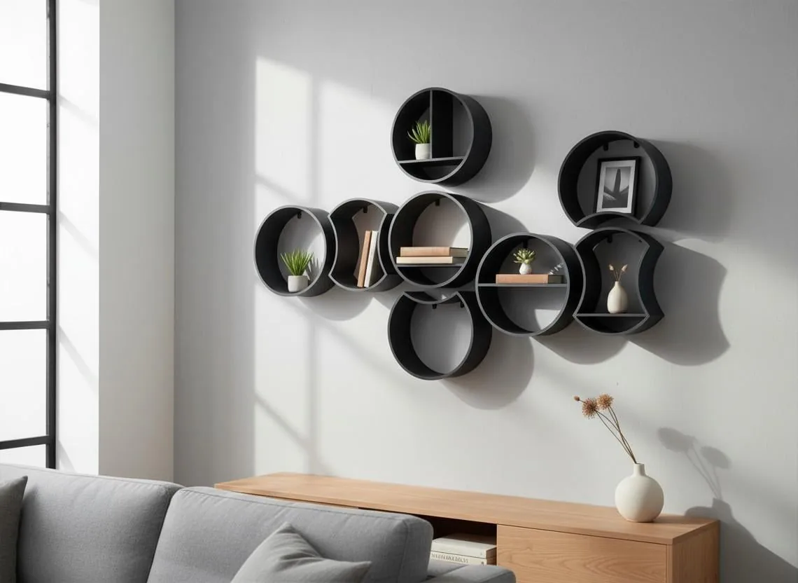 Round Floating Wall Shelf - handmade by HappyLayer
