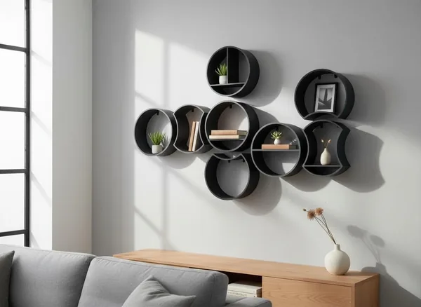 Round Floating Wall Shelf by HappyLayer