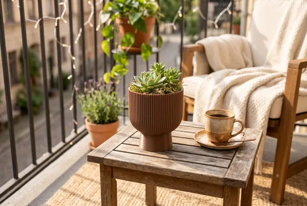 Sereno Ribbed Pedestal Planter by HappyLayer