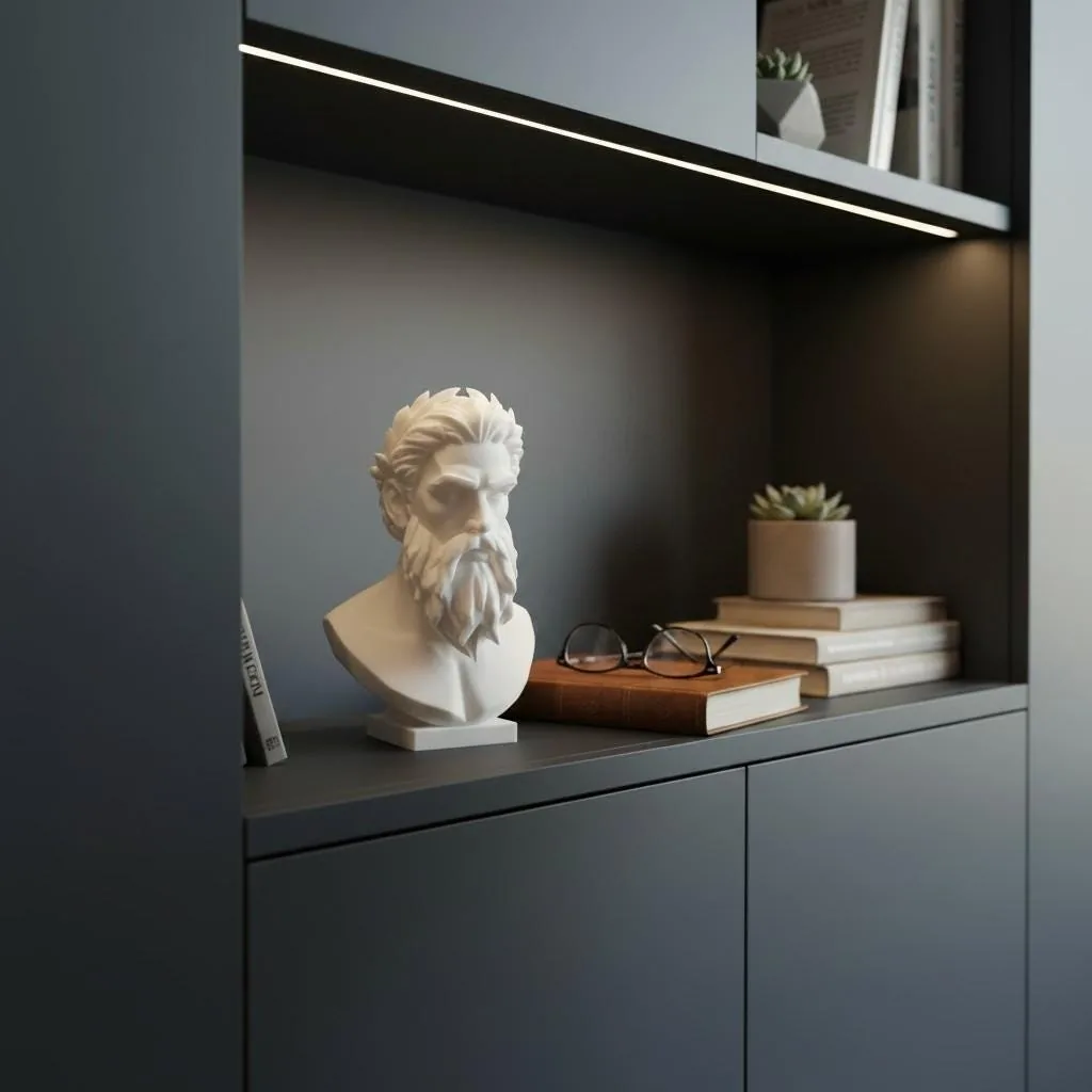 Modern Zeus Bust Statue - handmade by HappyLayer