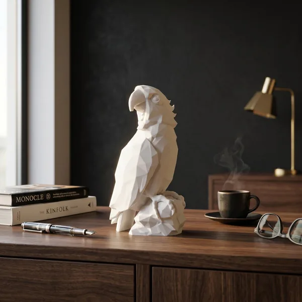 Low Poly Parrot Sculpture by HappyLayer