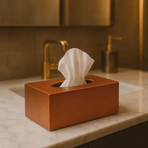 Textured Copper Tissue Box Cover, photo 4