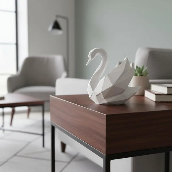 Low Poly Swan Sculpture by HappyLayer