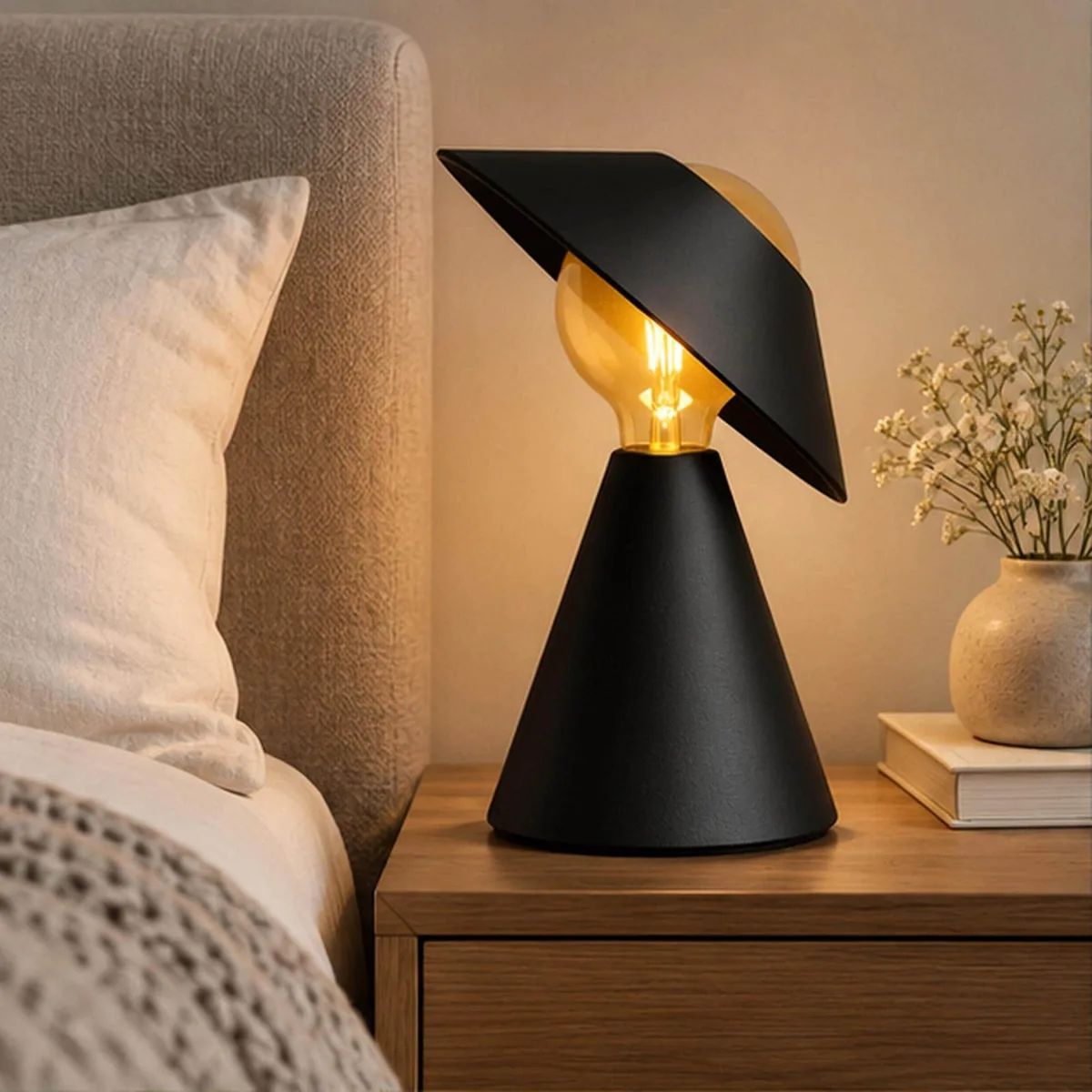 Sculptural 3D Printed Table Lamp - handmade by HappyLayer