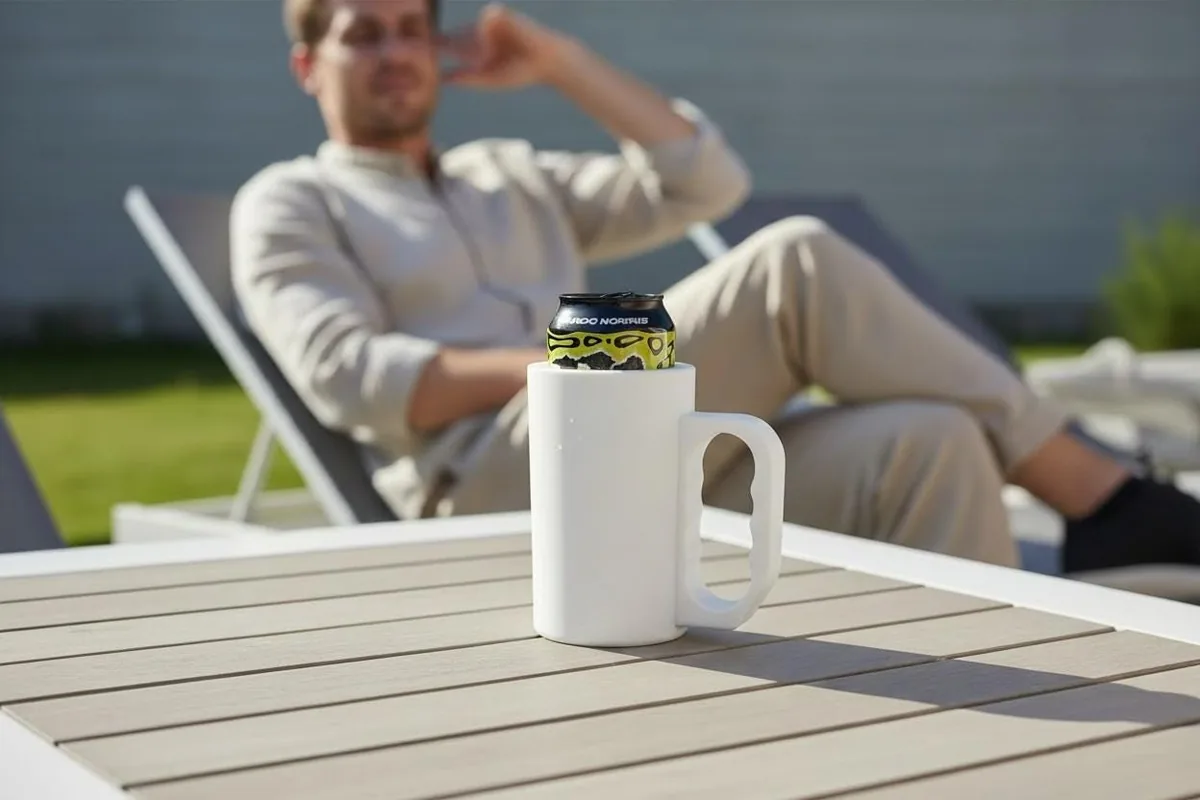 Insulated 16 oz Can Cooler with Handle - handmade by HappyLayer