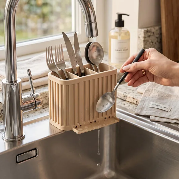 3-Compartment Japandi Cutlery Drainer, photo 4