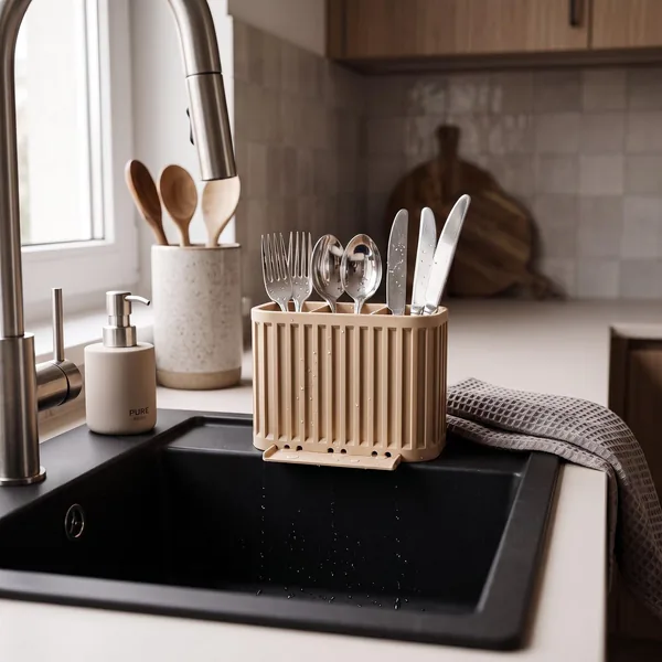 3-Compartment Japandi Cutlery Drainer, photo 5