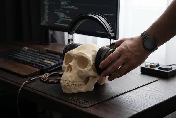Low Poly Monkey Skull Headphone Stand by HappyLayer